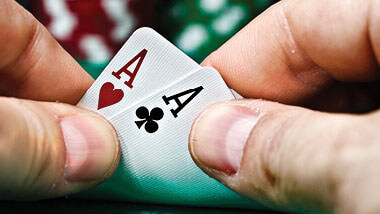 Close up of two Ace cards